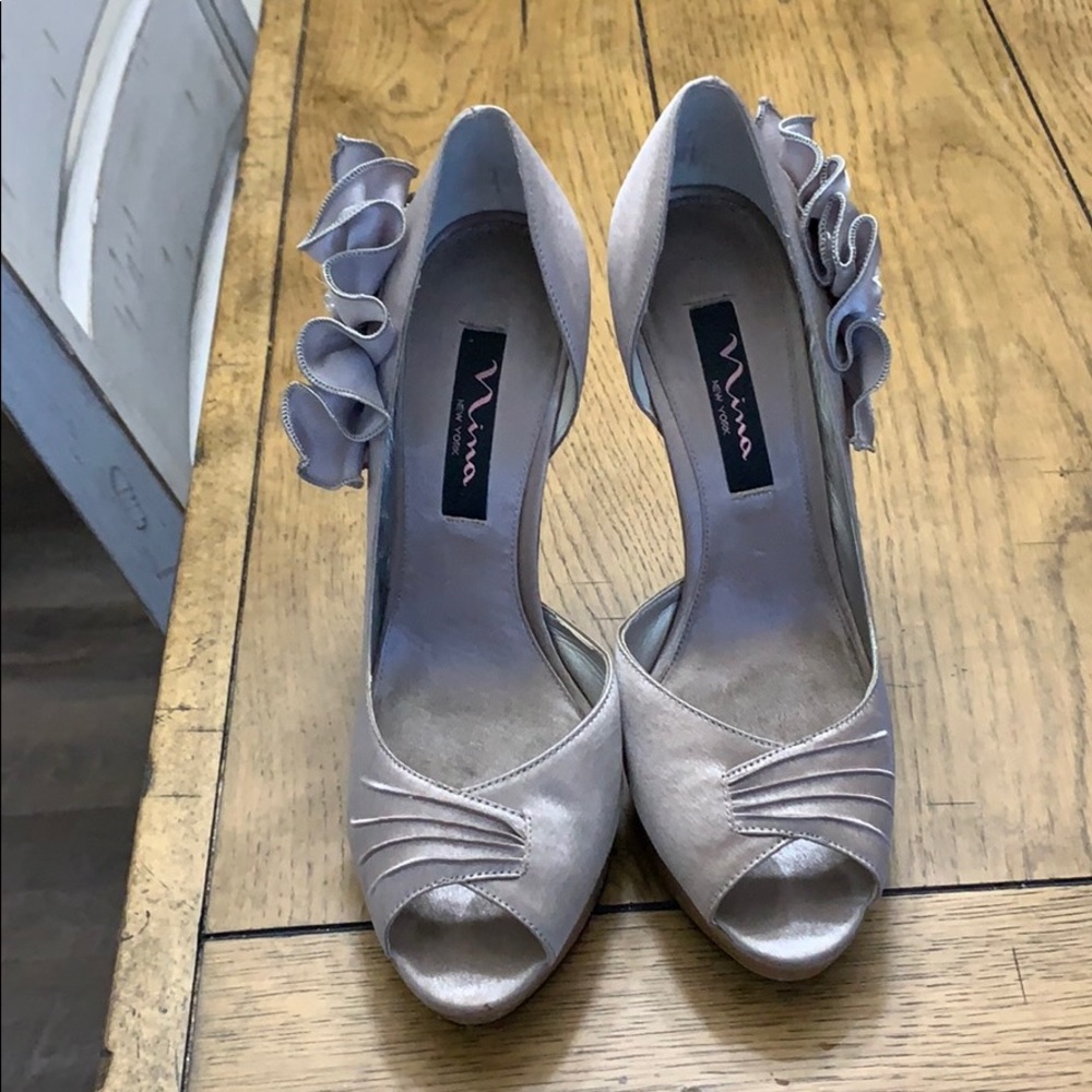 Silver high heels